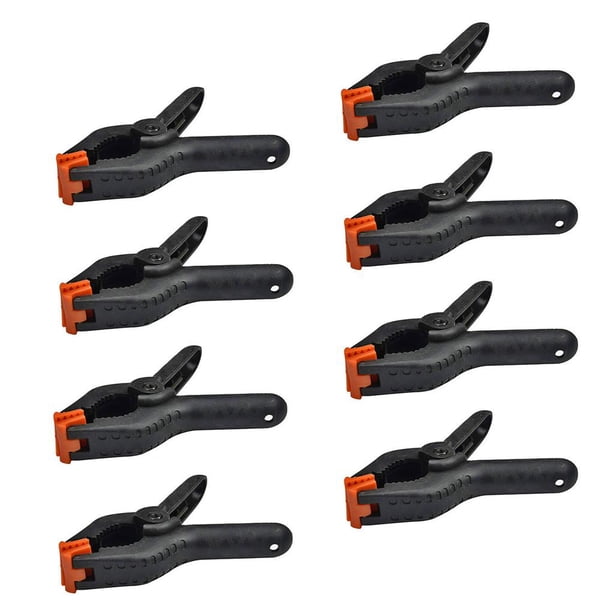 Riwesomey Abrazaderas de resorte de nailon de 4 pulgadas, 8 Uds., con apertura giratoria, juego de Clips de carpintería de alta resistencia para papel Herramientas y ferretería No.1 Riwesomey TO005559-01