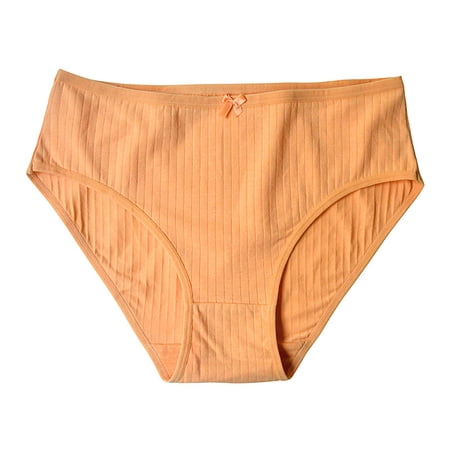 Ploknplq Womens Underwear Seamless Underwear for Women Crotchless Underwear for Women Plus Size Panties Pure Cotton Comfortable Butt Lift Belly Panties for Women Bikini Underwear for Women Orange M
