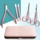 thumbnail image 1 of Juego de 18 piezas para cuidado personal en tono oro rosa, incluye cortaúñas, tijeras para cejas, limas, empujador de cutículas y más. Ideal para manicura, pedicura y cuidado facial. Fabricado en, 1 of 7