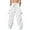 White, variant on Men's Casual Baggy Cargo Pants – Woven Parachute Fabric, Loose Fit Harem Joggers with Multiple Pockets, Solid Color Streetwear Sports Pants