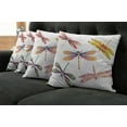 thumbnail image 2 of Ambesonne Dragonfly Throw Pillow Cover 4 Pack, Art Bugs Modern, 20", Multicolor, 2 of 6