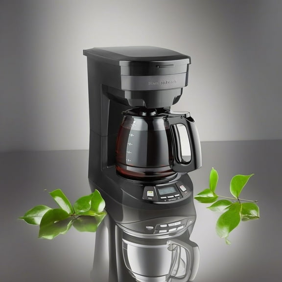 12 Cup Programmable Drip Coffee Maker with 3 Brew Options, Glass Carafe, Auto Pause and Pour, Black Stainless (46293)