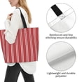 thumbnail image 3 of Balery Stripes Red White Bolsa Tote Estilo Estético con Cremalleras, Bolsa de Hombro, Bolsa de Compras Grande y Plegable, 3 of 8