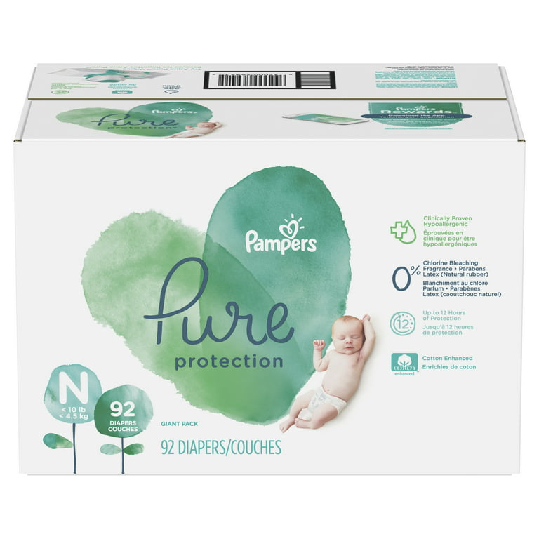 Pampers Pure Protection Natural Diapers, Size 3, 92 ct
