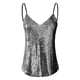 thumbnail image 2 of Playeras,Blusas y Tops,Ropa para Mujer Recortada camisetas sin mangas para las mujeres Blusa sexy sin mangas para mujer con lentejuelas y tiras con cuello en V Camis Tank Top Crop Shirt (Silver, M), 2 of 4