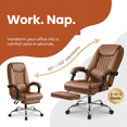 thumbnail image 2 of Homall Home Office Chair Adjustable Executive Leather Chair With Arms Ergonomic High Back Cushion Lumbar Back Support Computer Desk Chair,Brown, 2 of 5