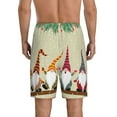 thumbnail image 3 of Naloa Christmas Card With Gnomes Men's Short Pajama Pants, Lounge Comfort Shorts with Elasticized Waistband and Side Pockets - X-Large, 3 of 9