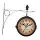 thumbnail image 1 of Reloj de pared de 21,8 cm de metal con números redondos, decoración de pared decorativa, diseño retro doble Negro, 1 of 9