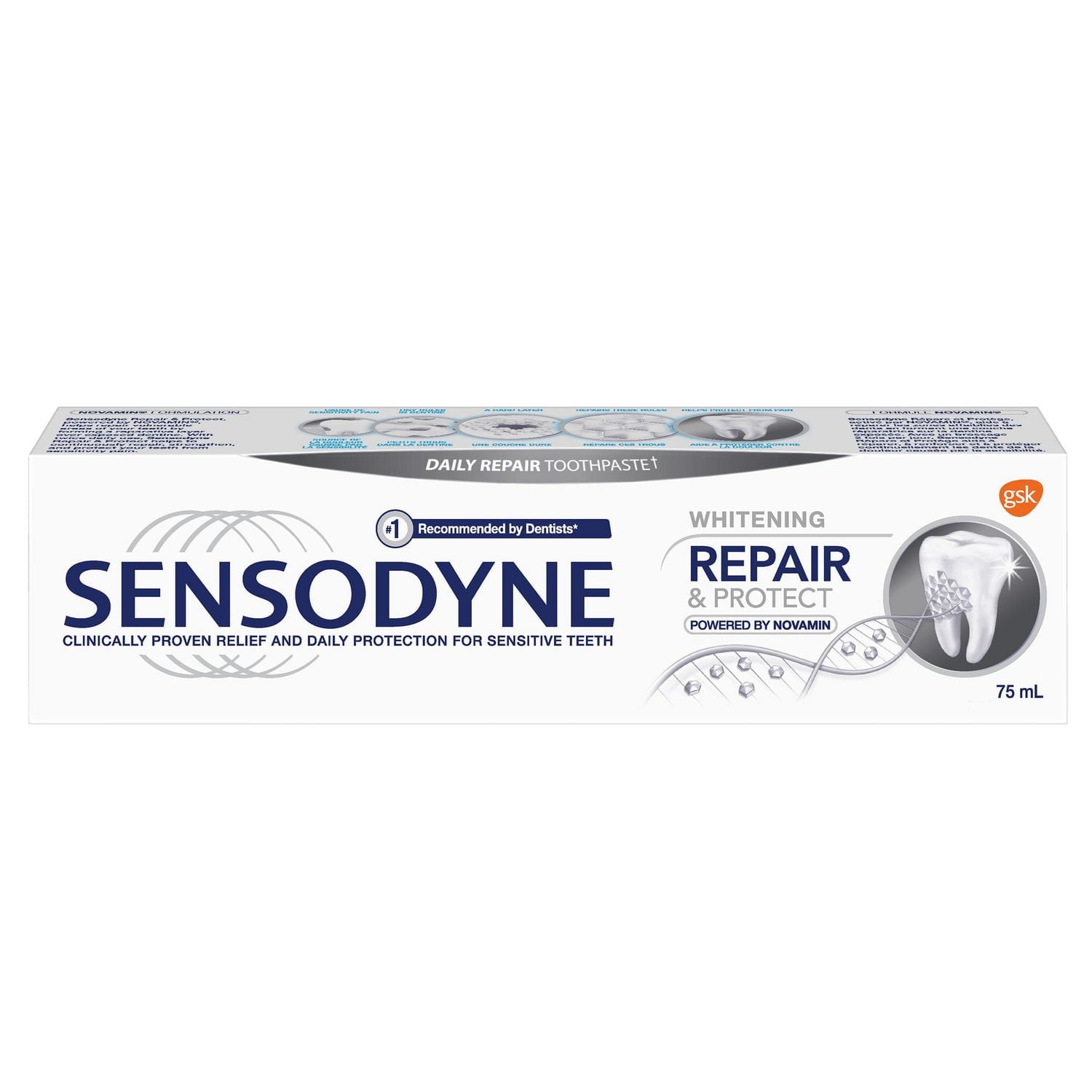 Dentifrice Sensodyne Répare & Protège Blanchissant 75 mL Menthe
