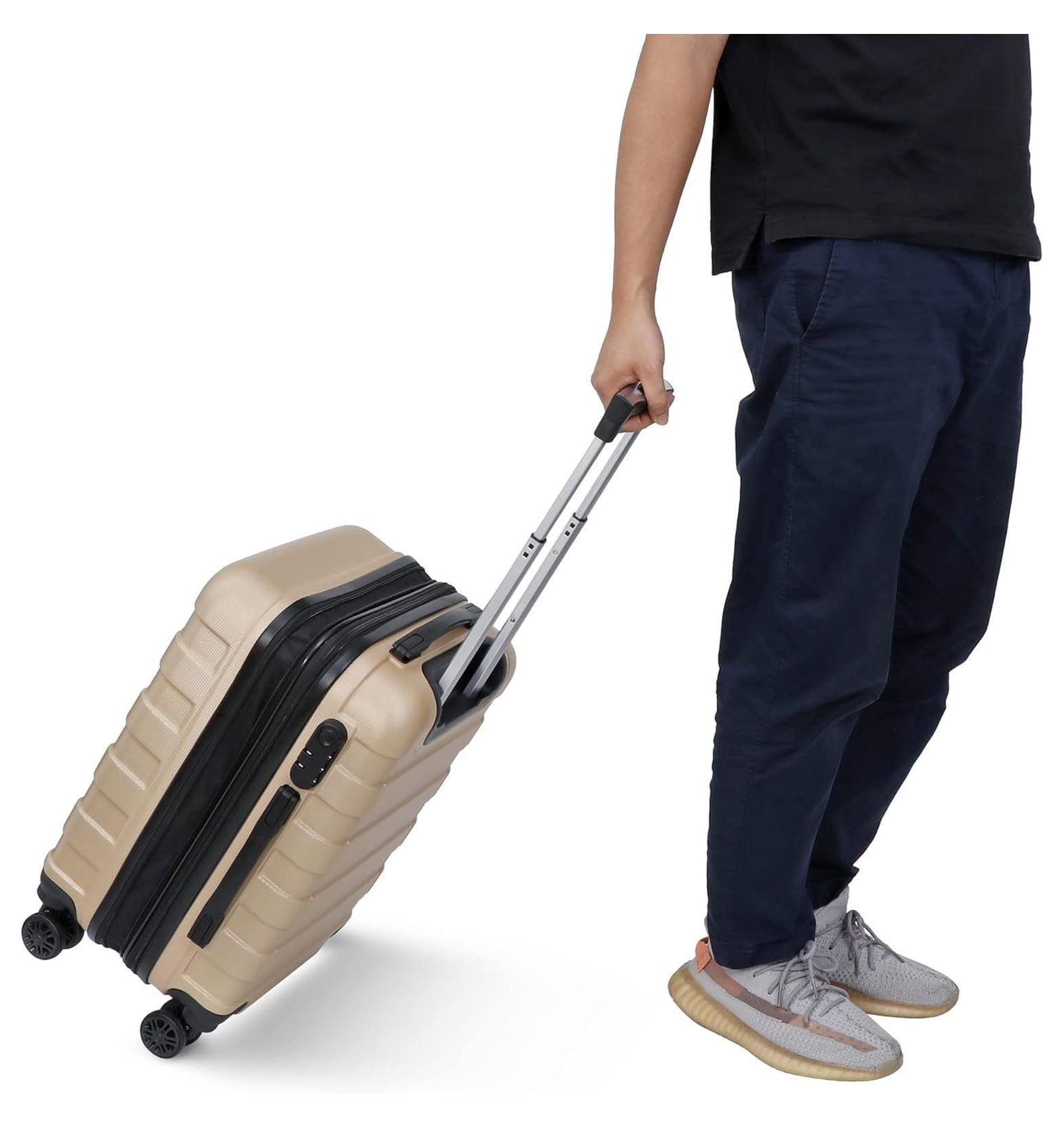 22 Inch Hardside Expandable Luggage ,Carry On Luggage With Spinner Wheels,Travel Suitcase Champagne (ABC1238)