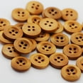 thumbnail image 4 of 100Pcs Brown Round Wood Buttons 4 Holes Craft for Sewing Card Making Crafts, 4 of 6