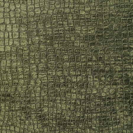 A0151Q Dark Green Textured Alligator Shiny Woven Velvet Upholstery Fabric by The Yard