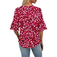 thumbnail image 6 of Ladies Tops and Blouses for Fall,Women's Short Sleeve Shirts V Neck Summer Tops Dressy Casual Basic Tees Ladies Loose Flowy T Shirts Blouses, 6 of 7