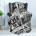 thumbnail image 4 of Wording Soft Flannel Fleece Throw Blanket, Vintage Positive Writings with Victorian Classical Design Elements, Cozy Plush for Indoor and Outdoor Use, 50" x 60", Black and White, by Ambesonne, 4 of 5