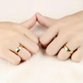 thumbnail image 3 of 6MM Titanium Steel Lovers Gift Band Gold/Black Wedding Couple CZ Rings Size 5-13, 3 of 9
