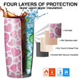thumbnail image 7 of 20oz Insulated Tumbler, Travel Coffee Tumbler with Lid, Cup Holder Friendly Travel Coffee Mug, Stainless Steel Thermos, 20 Oz Tumbler, Reusable Insulated Coffee Mug with Lid ( Pink Love ), 7 of 7