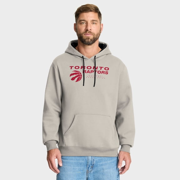 Men's Fanatics Off White Toronto Raptors Crossover Collection Blocked Shot Premium Pullover Hoodie