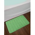 thumbnail image 2 of Leaves Bath Mat, Wild Meadow Flowers Botanical Elements Bicolored Modern Simplicity Print, Plush Bathroom Decor Mat with Non Slip Backing, 29.5" X 17.5", Peacock Green White, by Ambesonne, 2 of 2