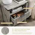 thumbnail image 4 of Fluted Nightstand with Charging Station - 20-inch Farmhouse End Side Table - Modern Night Stand - Elegant Wood Bedside Table with 2 Drawers and Stoarge for Bedroom(Grey), 4 of 13