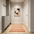 thumbnail image 6 of Diceymbol Orange White Striped Cotton Woven Rug Reversible Mat for Kitchen Entryway Patio Farmhouse Decor 32x20 Inch, 6 of 8