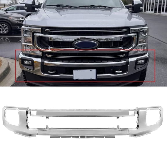 For 2020 2021 2022 Ford F250 F350 Steel Front Bumper Face Bar W/ Fog Light */L