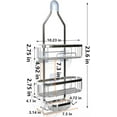 thumbnail image 5 of UU&T Bathroom Hanging Shower Organizer, Over Head Shower Caddy Basket with Hooks for Razor and Sponge, Anti-Swing, Silver, 5 of 7