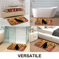 thumbnail image 5 of 1pc Black Cat with Flower Vases Absorbent Non-Slip Bathroom Thickened Flannel Rug Decor,Soft,Quick Drying,Suitable For Indoor/outdoor Use,Bathrooms,Bedrooms,Kitchens,Terrace,Laundry Rooms,16"x24", 5 of 9