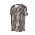 thumbnail image 6 of Fotbe Wooden Texture Baseball Jersey Shirt for Men and Women, Casual Short Sleeves Button Down T-Shirt-Medium, 6 of 9