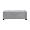 thumbnail image 5 of GZXS 48" Chenille Upholstered Bench with Button Tufted Seat, Flip-Top Storage Ottoman with Hidden Compartment, 350 lbs Weight Capacity, Light Gray, 5 of 8