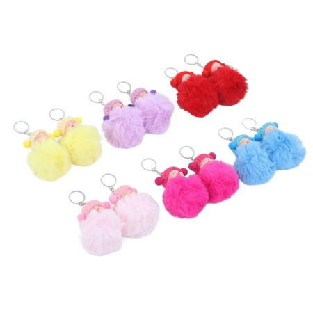 

Sleeping Baby Pendant Keychain Fluffy Fur Doll Cute Puffed Emulational Lightweight For Baggage NO.892-15