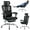 Black-with Pillow, variant on Ergonomic Office Chair with Footrest, High-Back Mesh Gaming Chair with Synchronized Reclining, 3D Adjustable Armrests & Lumbar Support, Swivel Computer Desk Chair for Home Office, Black