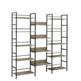 thumbnail image 2 of Industrial Large Bookshelf, Tall Display Rack with Adjustable Feet and Anti-Tipping Design, Wooden Storage Shelf with Sturdy Metal Frame for Living Room, Bedroom, 69.3’’W x 11.8’’D x 70.1’’H, 2 of 7
