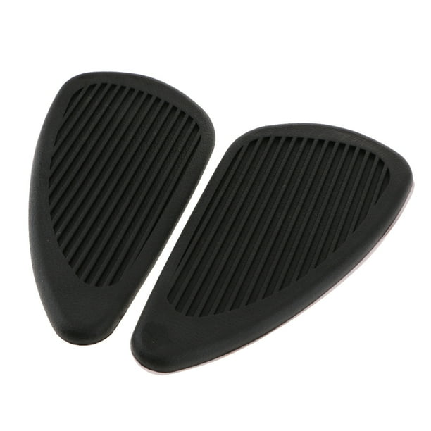 Calcomanías protectoras para almohadillas laterales de tracción del tanque de combustible de motocicleta Cafe Racer Negro