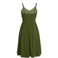 thumbnail image 4 of Bigersell Women Dresses for Special Occasions Women Fashion Summer Seaside Sling Sleeveless V-Neck Solid Color Casual Dress Women Wrap Dress Style 27911, Female Regular Dresses Green XL, 4 of 7