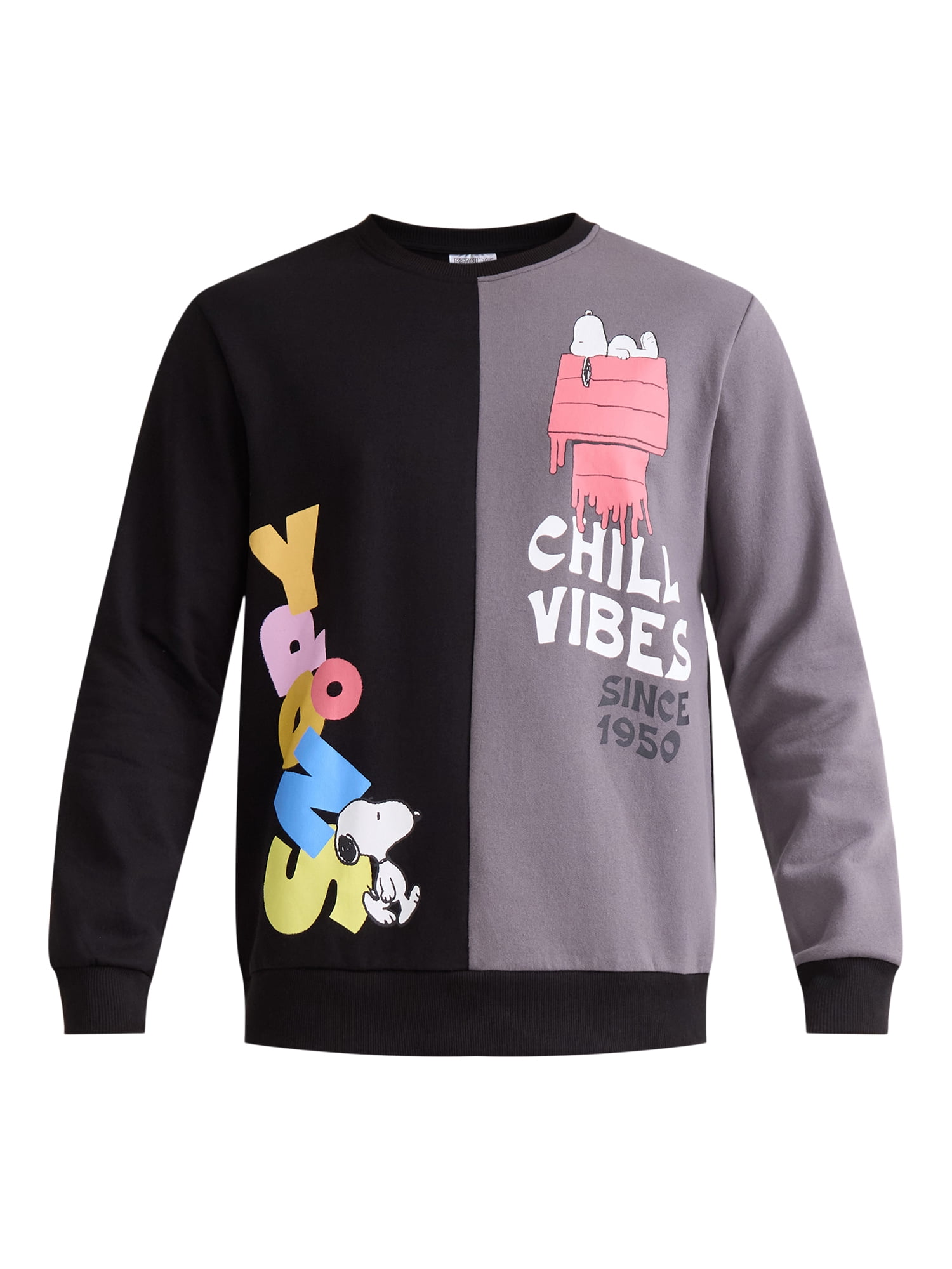 Chill Vibes Men's & Big Men's Graphic Crew Neck Sweatshirt with Long Sleeves, Sizes S-3XL