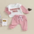 thumbnail image 2 of Baby Boys Pants Set Long Sleeve Letters Sweatshirt with Elastic Waist Sweatpants Infant Clothes 2-3 Years, 2 of 8