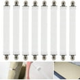 thumbnail image 1 of Tensores de sábanas ajustables, 8 piezas tensores de sábanas elásticos, tensores de sábanas blancos, tensores de sábanas con clips de metal, para sábanas, colchones, tablas de planchar o, 1 of 8
