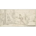 thumbnail image 2 of Giovanni Battista Tiepolo 14x9 Gold Ornate Wood Frame and Double Matted Museum Art Print Titled - Soldiers Offering the Decapitated Head of a Man and Keys to a General (1696-1770), 2 of 4