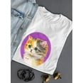 thumbnail image 3 of Wide Open Eyes Cat T-Shirt Women -Kayomi Harai Designs, Female x-Large, 3 of 4