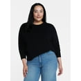 thumbnail image 2 of Time and Tru Women's Pullover Crewneck Sweater with Long Sleeves, Sizes XS-XXXL, 2 of 6