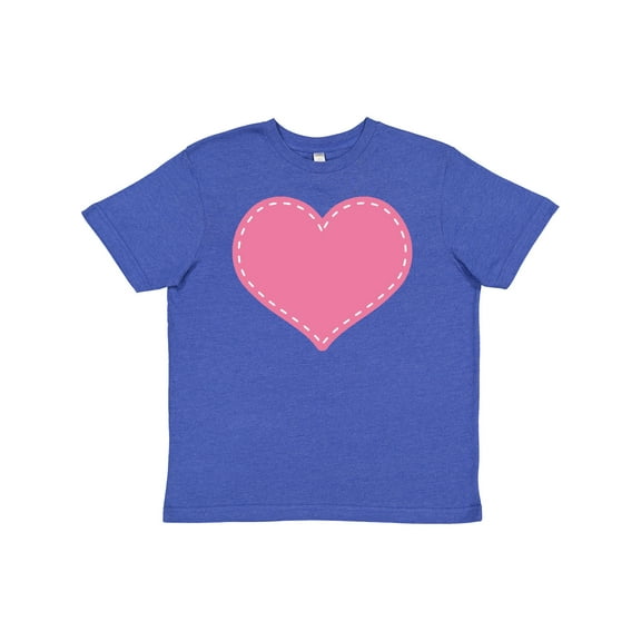 Inktastic Pink Heart (Stitch Border) Youth T-Shirt