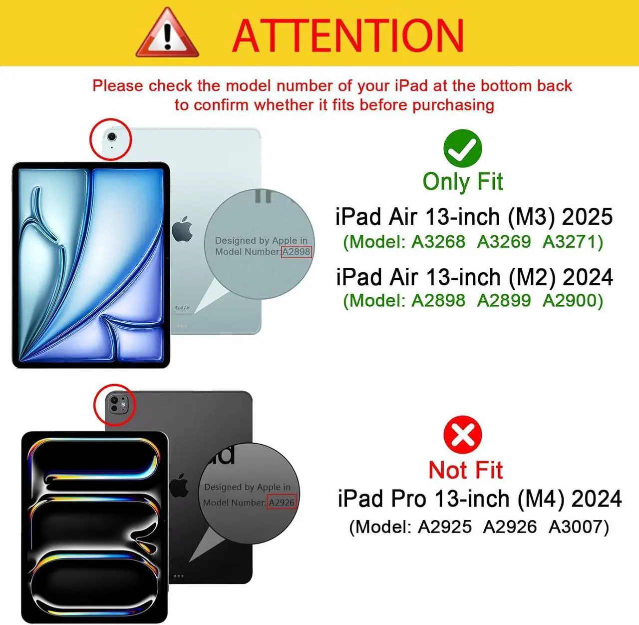 Case for iPad Air 13 Inch M3 2025 / M2 2024 with Pencil Holder Heavy Duty Rugged Protective Cover with Kickstand Stylus Pen