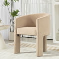 thumbnail image 2 of Finnhomy Modern Dining Chairs, Set of 1 Velvet Upholstered Barrel Dining Chairs with Open Back, 3-Leg Upholstered Side Armchairs, Perfect for Dining, Living Room, Bedroom, Kitchen, 2 of 6