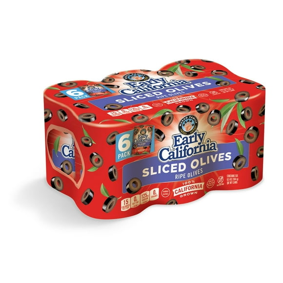 Early California Sliced Olives, 6.5 oz., 6 pk.