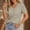 Gray, variant on Gamivast Women's V Neck T-Shirts Short Sleeve Cable Knit Casual Tops Slim Fit Pullover Sweaters Basic Ribbed Blouses Lightweight Summer Fall Everyday Lounge Wear