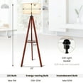 thumbnail image 3 of Gymax Tripod Floor Lamp Wood Standing Lamp w/ Flaxen Lamp Shade and E26 Lamp Base, 3 of 10
