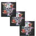 thumbnail image 7 of Vintage Skull Floral Baby Muslin Washcloths Soft Absorbent Face Towel, 3 PCS Spring Colorful Flowers Burp Cloths Cotton Bath Wipes Infant Wash Cloth for Newborn Boys Girls 12"x12", 7 of 7