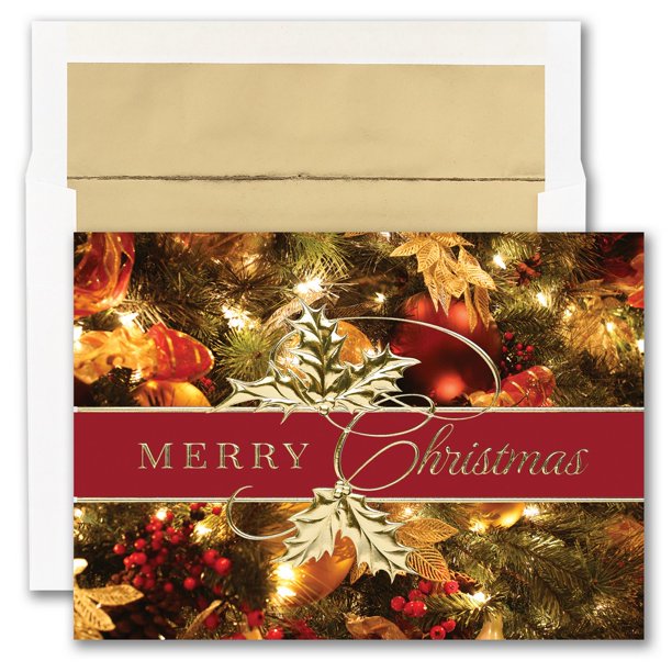 JAM Blank Christmas Cards & Matching Envelopes Set, Merry Christmas