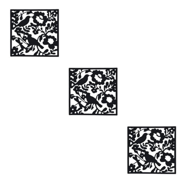 VONKY 4pcs/set Modern Hanging Divider Screens Panel For Any Décor Foldable Stylish Black Bird Chart 3Set
