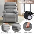 thumbnail image 4 of Rocking Small Recliner Chair for Small Spaces,Ergonomic Lounge Chair for Living Room with Rocking Function, Swivel Rocker Recliner Adults, Grey, 4 of 7